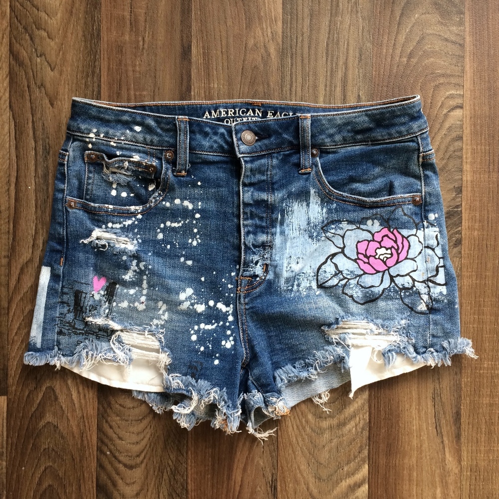 AEO American Eagle Vintage Hi-Rise Festival Shorts